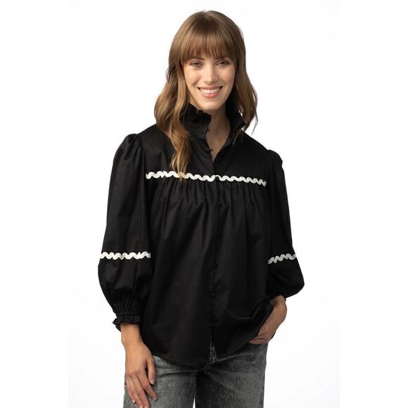 NWT Crosby by Mollie Burch Worth Blouse LARGE - Picture 1 of 7
